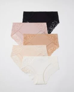 Embraceable Signature Lace High-Leg Brief 5 Pack