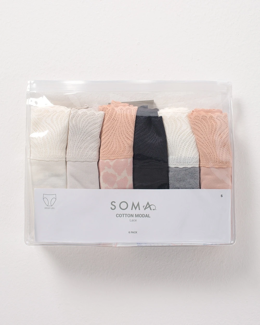 Cotton Modal Lace High Leg 6 Pack 4 Cotton Modal Lace High Leg 6 Pack - Image 2