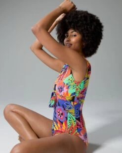 Bleu Rod Night Safari Cap Sleeve One Piece 7 Bleu Rod Night Safari Cap Sleeve One Piece -Shapewear Favour 570343647ext2 large