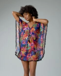Bleu Rod Night Safari Chiffon Caftan