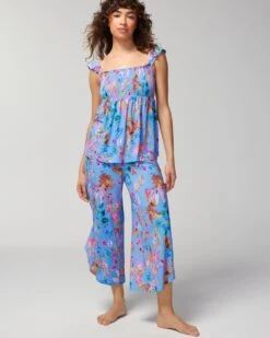 Cool Nights Smocked Crop Pants