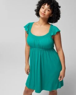 Cool Nights Smocked Neck Chemise