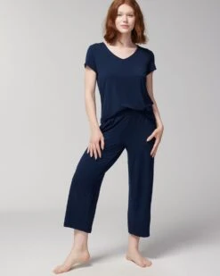 Cool Nights Wide-Leg Ruffle Cropped Pants