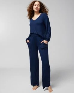 Cool Nights Pointelle Wide-Leg Pants