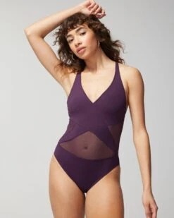Bleu Rod Don't Mesh With Me V-Neck One-Piece